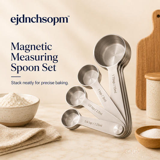 ejdnchsopm™ Stainless Steel Magnetic Measuring Spoon Set | Stackable Baking Spoons